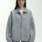 Cotton blend silhouetted corduroy collar jacket | 3 color