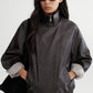 PU blend sleek panel retro style jacket | 2 color