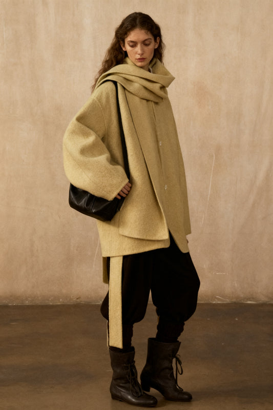 Wool blend double-faced mid-length coat | 3 color