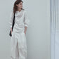 100% cotton cocoon shape pleats casual pants | 3 color