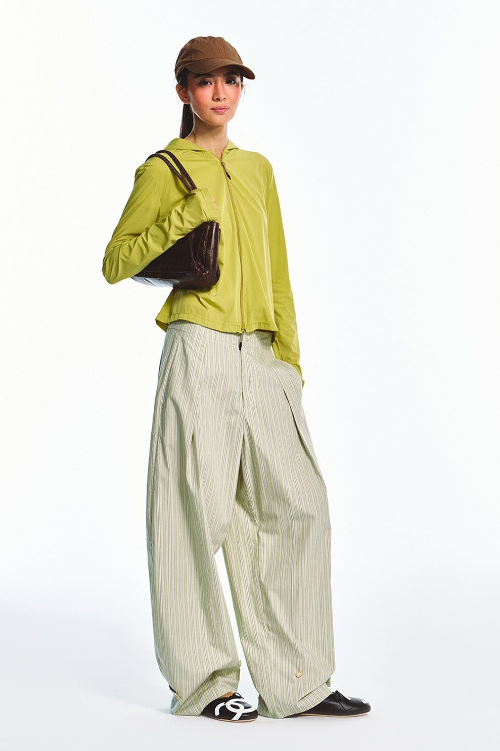 100% cotton relaxed-fit striped pants | 3 color