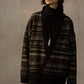 Wool blend loose-fit jacquard cardigan | 2 color