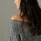 Mohair wool blended off shoulder knit sweater | 4 color