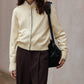 100% wool classic round neck cardigan | 4 color