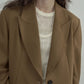 Wool containing peaked collar waisted suit jacket | 3 color