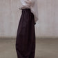 Cotton blend cocoon shape lace waist loose pants | 5 color
