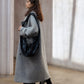 Wool blend single-faced fabric ultra-loose fit overcoat | 4 color