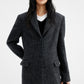Wool blend tailored waist silhouetted blazer jacket | 2 color