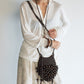 Trendy handwoven beads crossbody small bag | 2 color
