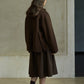 100% wool silhouetted V neck jacket with a scarf | 5 color