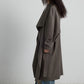 100 cotton wide flipped collar oversized trenchcoat | 3 color