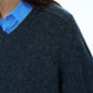 Wool blend relaxed fit V-neck sweater | 4 color