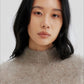 Cashmere-alpaca blend soft puffy short-sleeve sweater