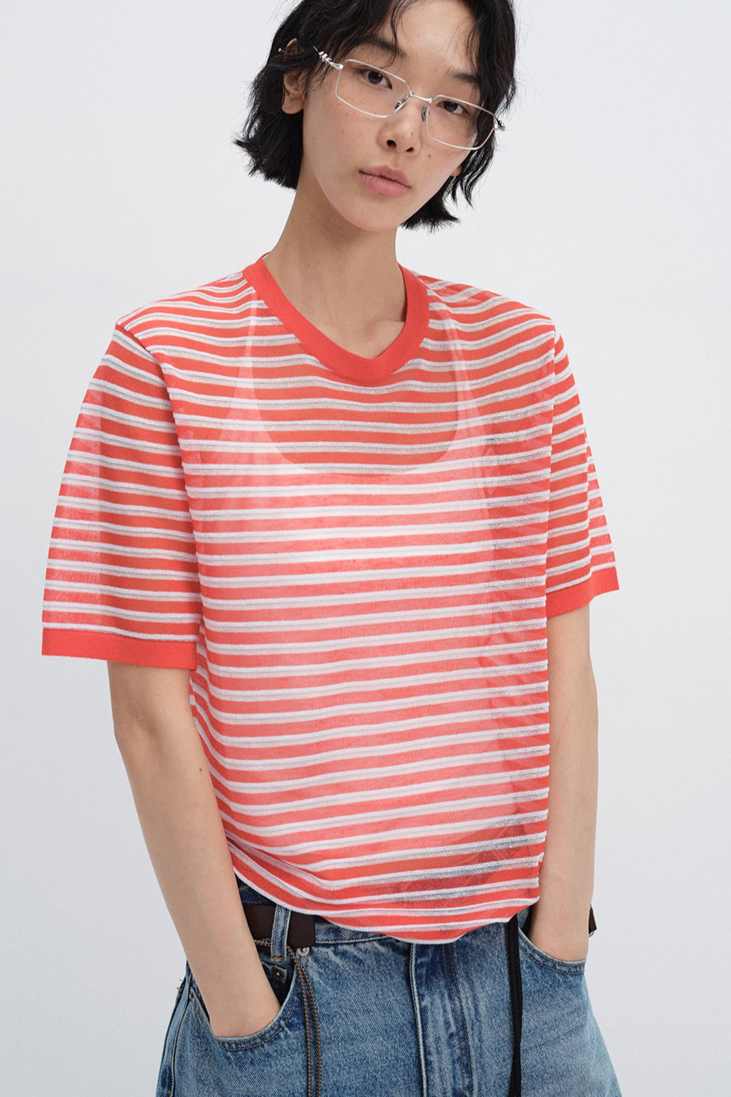 Breathable lightweight striped T-shirt | 3 color