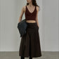 Pleated wide leg culotte-style pants | 2 color