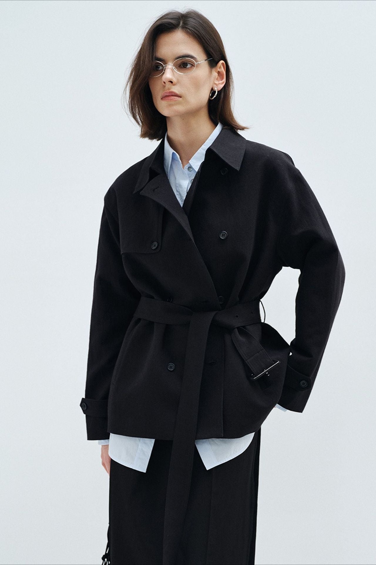 Trench court en coton et lin | 2 couleurs