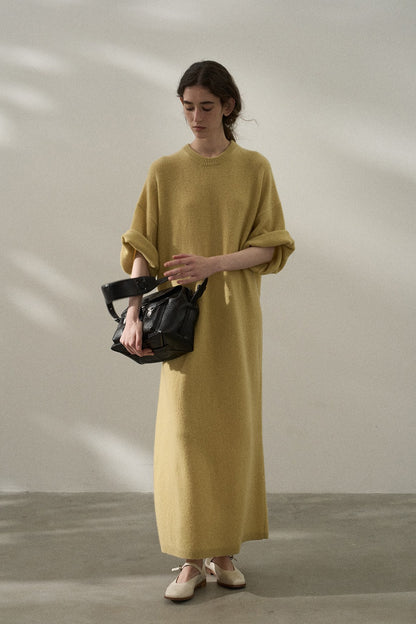 Ultra-relaxed oversized wool-yark dress | 4 color