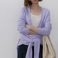 Wool blend deep V-neck cozy sweater | 2 color