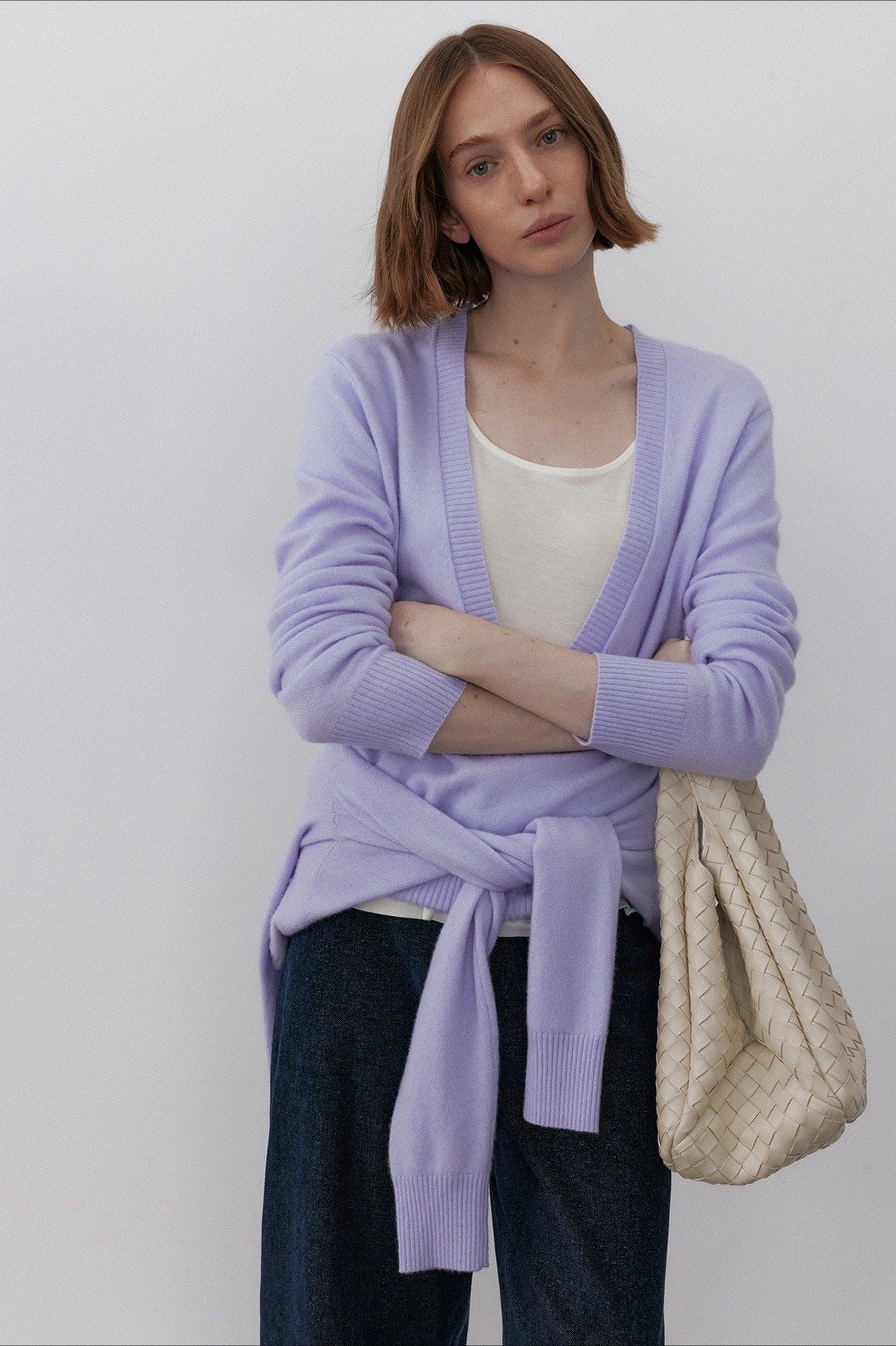 Wool blend deep V-neck cozy sweater | 2 color