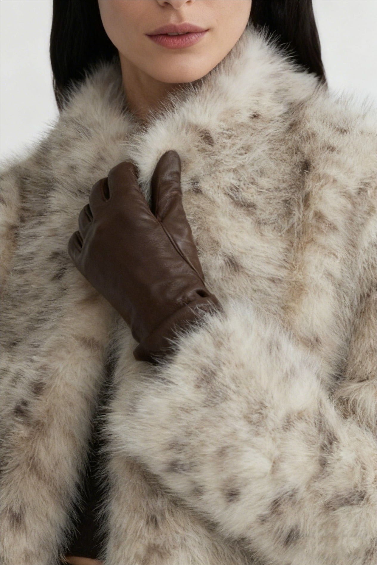 Plush leopard faux-fur boxy cut jacket