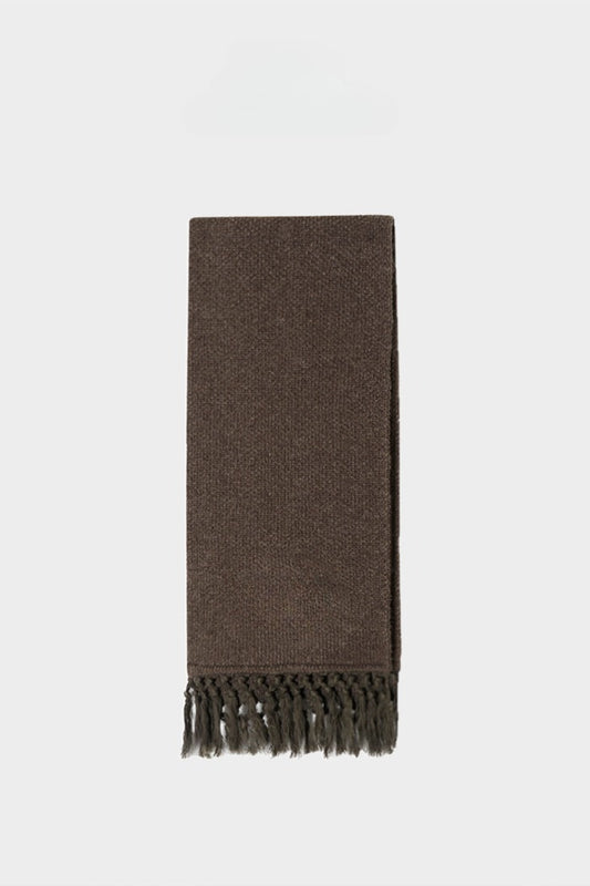 Cotton blend wool cozy fringed scarf | 4 color