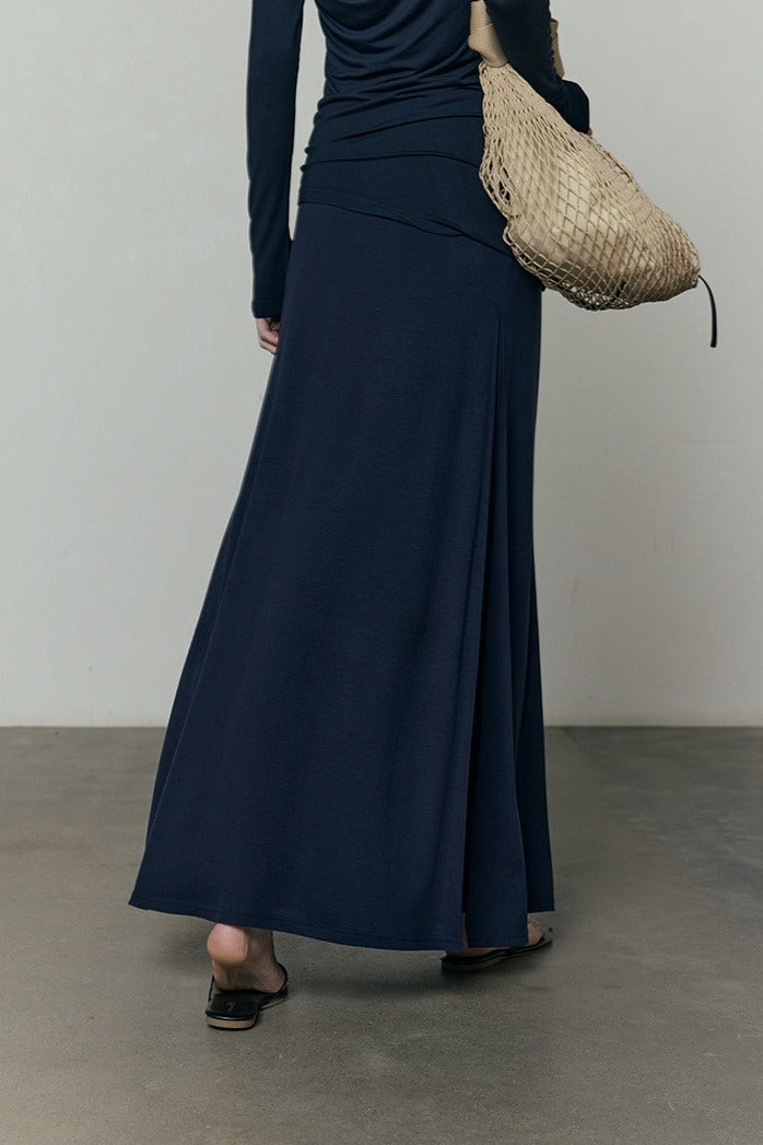 Modal-spandex high-waist maxi skirt | 3 color