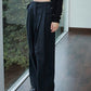 Cotton blend pleated waist casual wide leg pants | 3 color