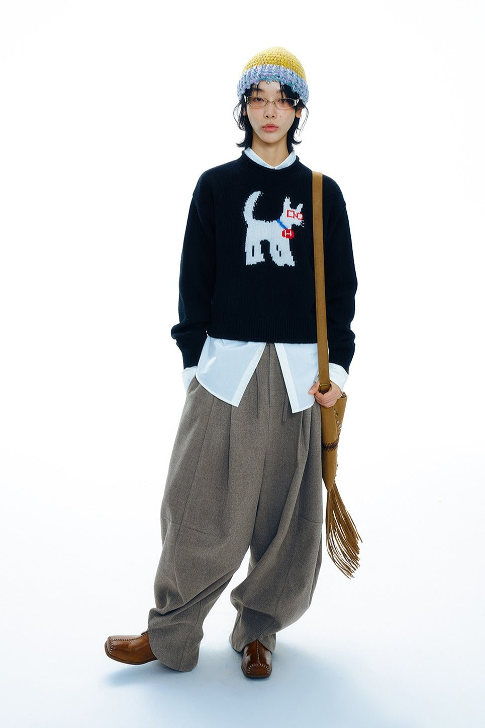 Thick ankle-skimming ultra wide-leg cocoon pants | 4 color