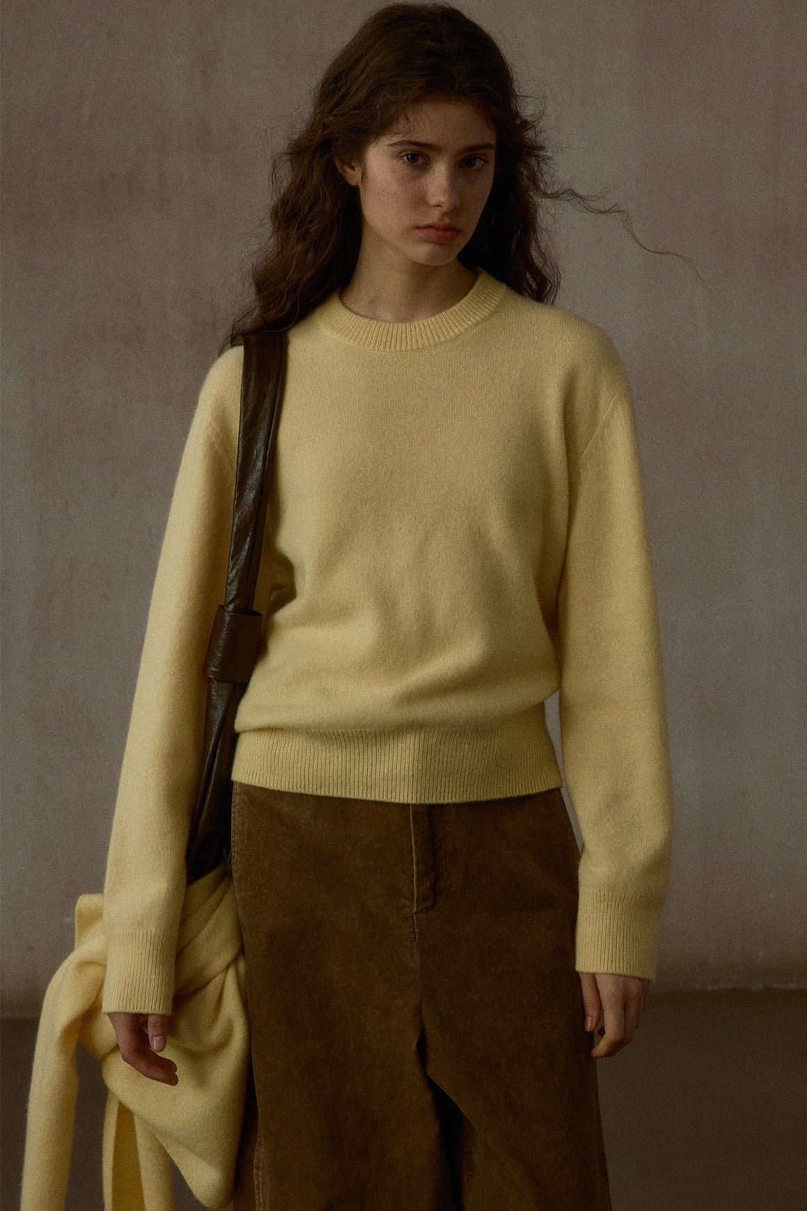 100% wool pullover sweater with a scarf | 4 color