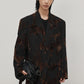 Veste de costume silhouette jacquard velours teint halo | 2 couleurs