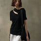 Camiseta corta con escote acanalado elástico | 4 colores