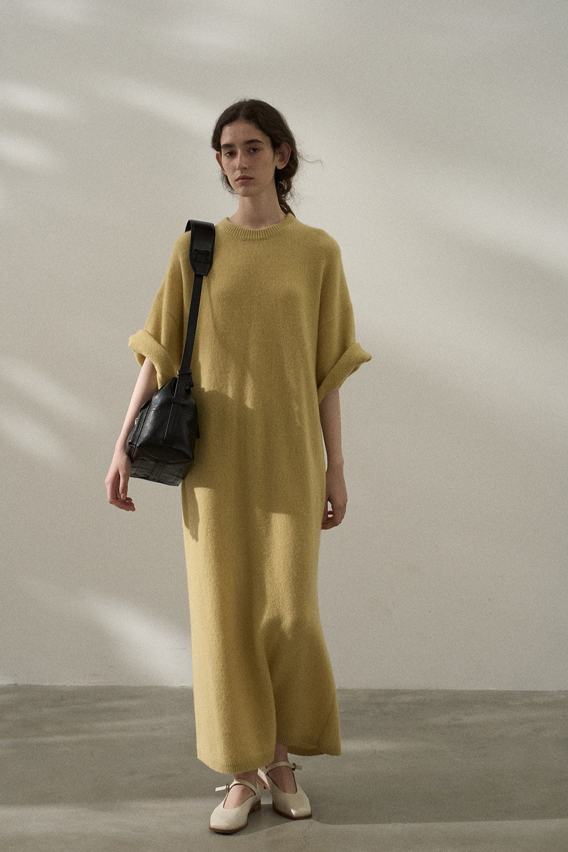 Ultra-relaxed oversized wool-yark dress | 4 color