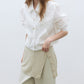 Cotton blend paper-touch fabric cropped throw-on shirt jacket | 3 color