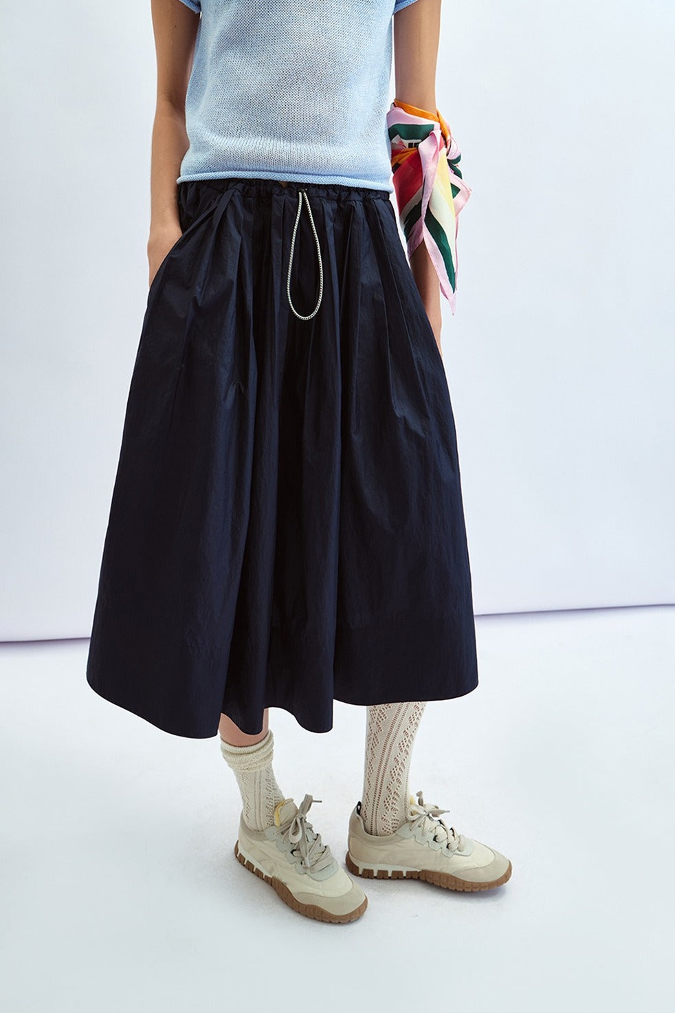 Versatile solid midi skater skirt | 3 color