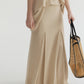 Viscose blend pleated A-line drape skirt | 3 color