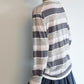 Lightweight slightly sheer stripe knit T-shirt | 4 color