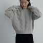 Wool blend cozy cable knit sweater