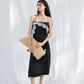 Lightweight lace trim raw-edge elegant dress with a belt | 3 color