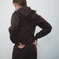 Cotton blend space cocoon shaped fleece hoodie | 3 color