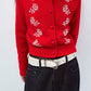 100% sheep wool hand-beaded rose cardigan | 3 color