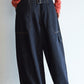 Cotton blend loose fit mid-low rise jeans | 2 color