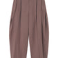 Cotton blend curved loose pants | 4 color