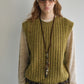 100% wool chunky texture rib vest | 4 color