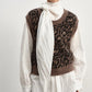 Alpaca blend retro leopard vest | 2 color