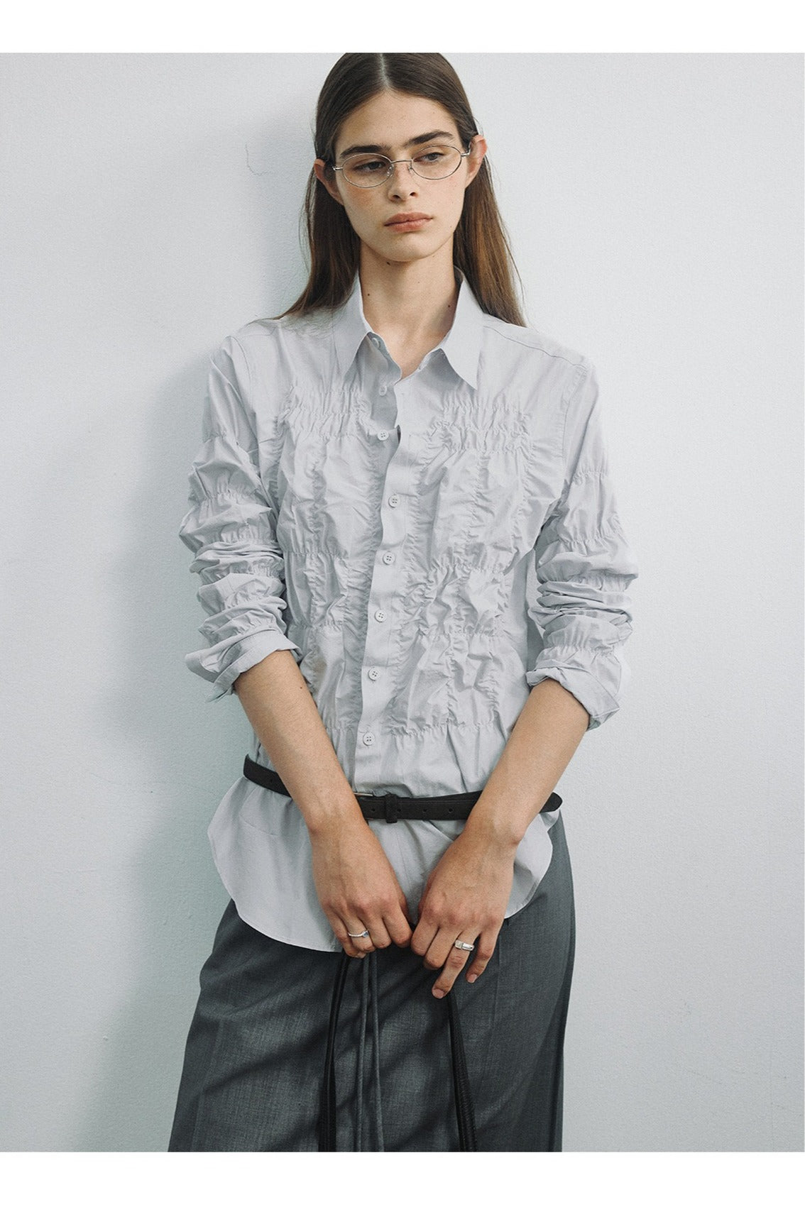 Soft 100% cotton pleats shirt | 3 color