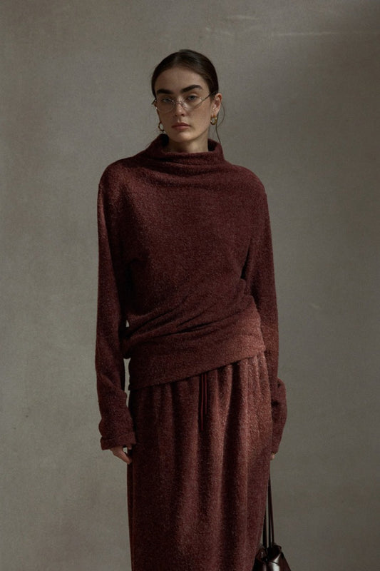 Sculptural loop-fleece top | 4 color