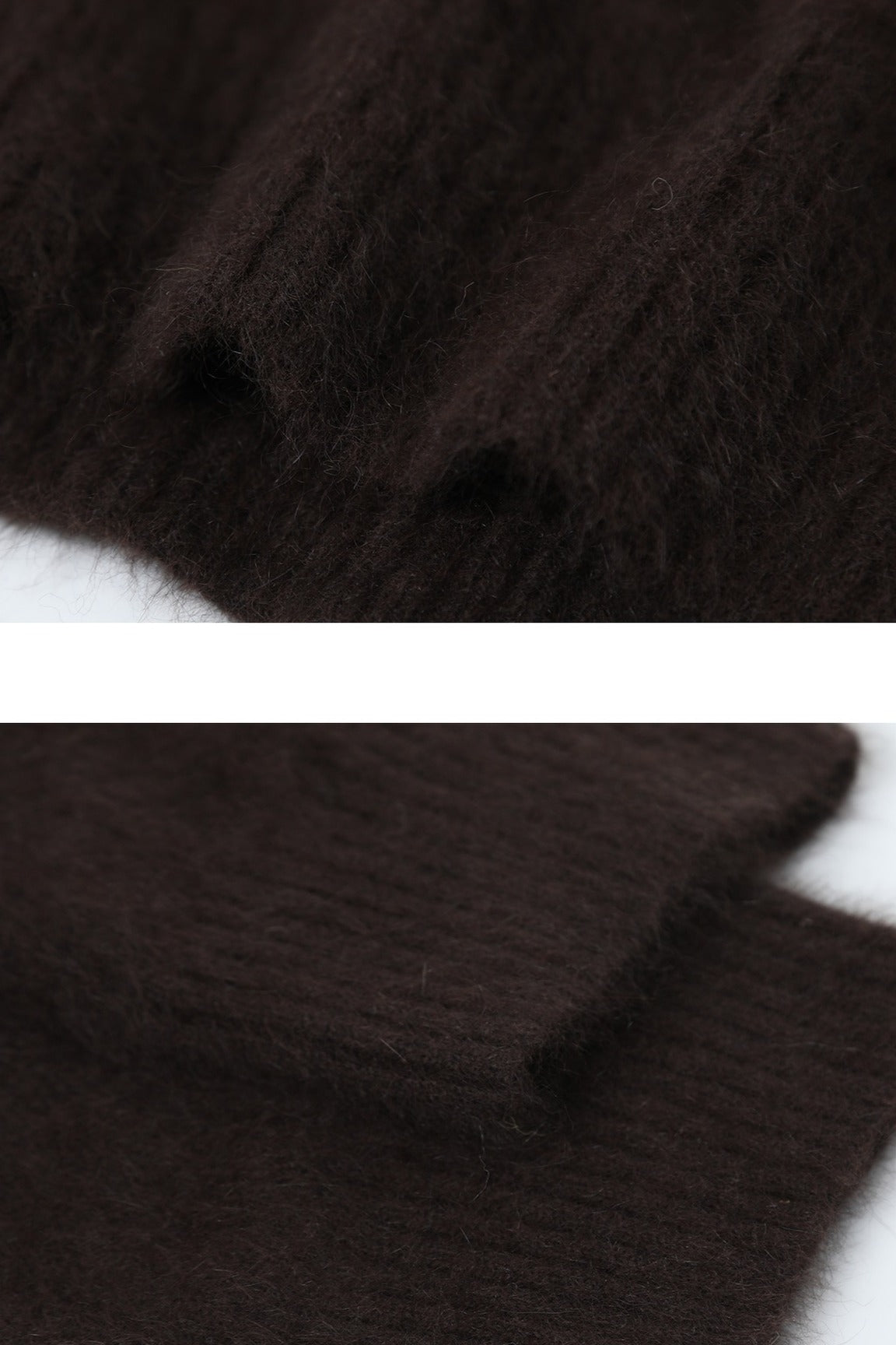 Wool blend soft long hair loose-fit V-neck sweater | 3 color