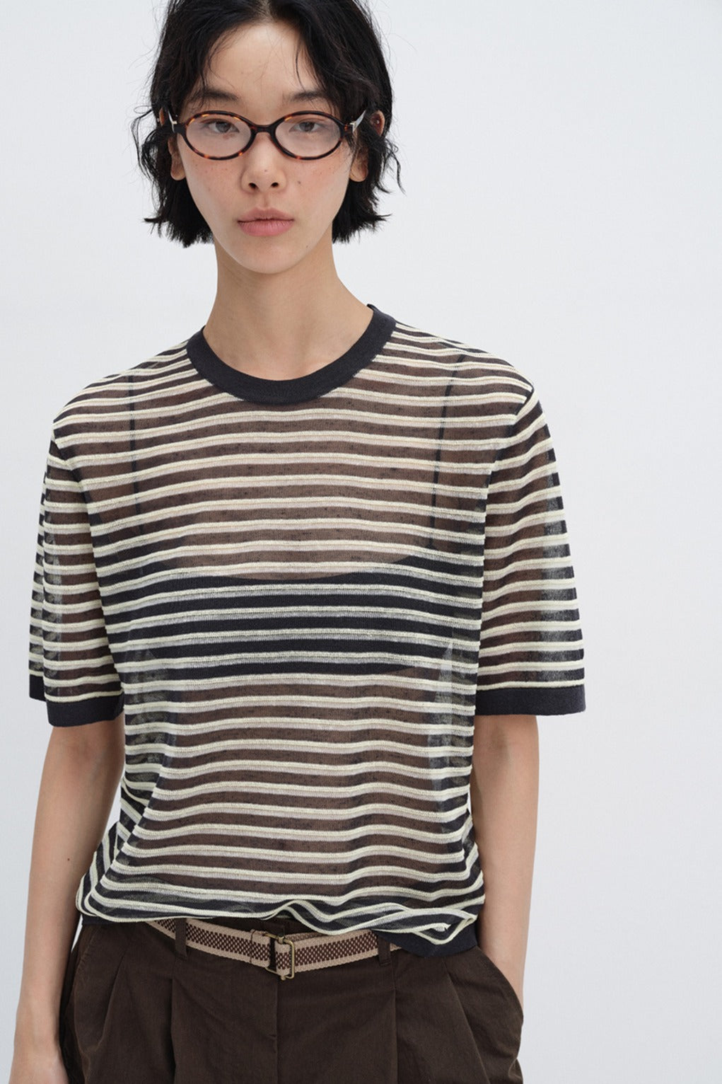 Breathable lightweight striped T-shirt | 3 color