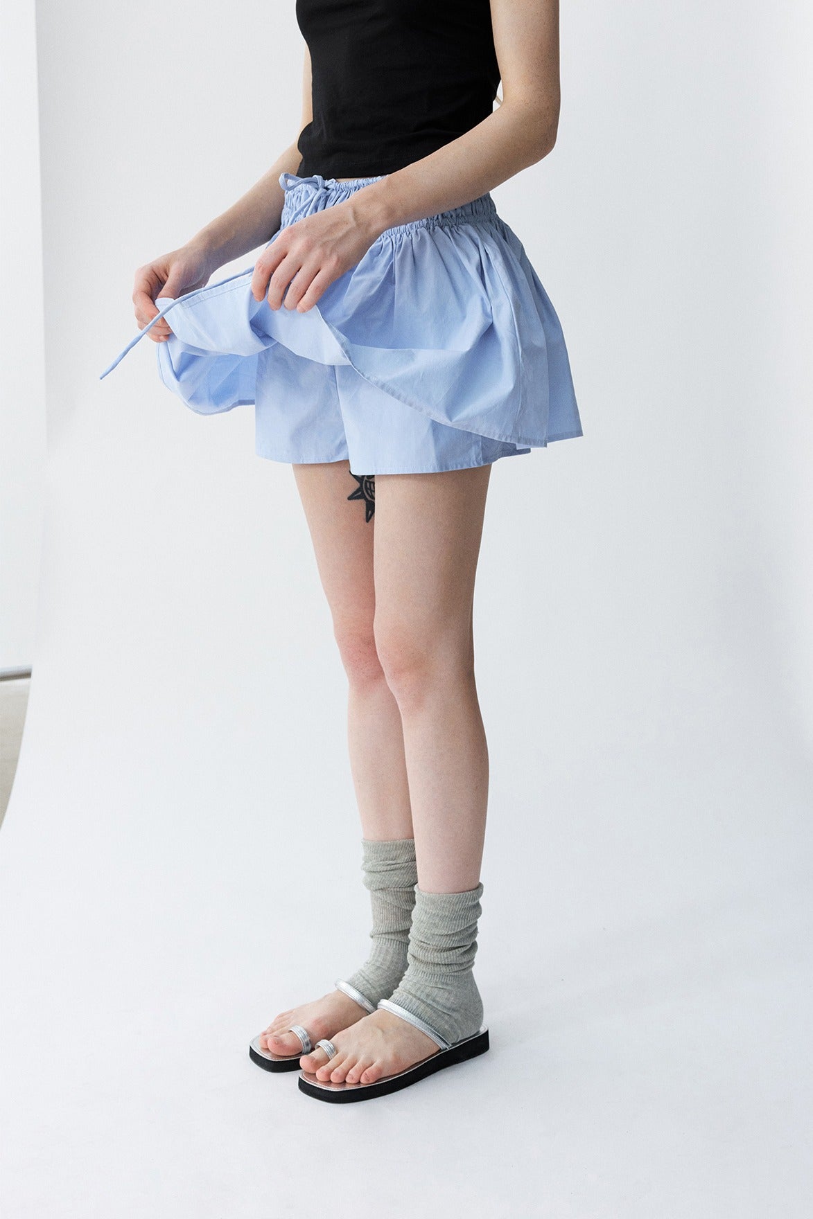 Cotton blend cute mini skirt pants | 4 color
