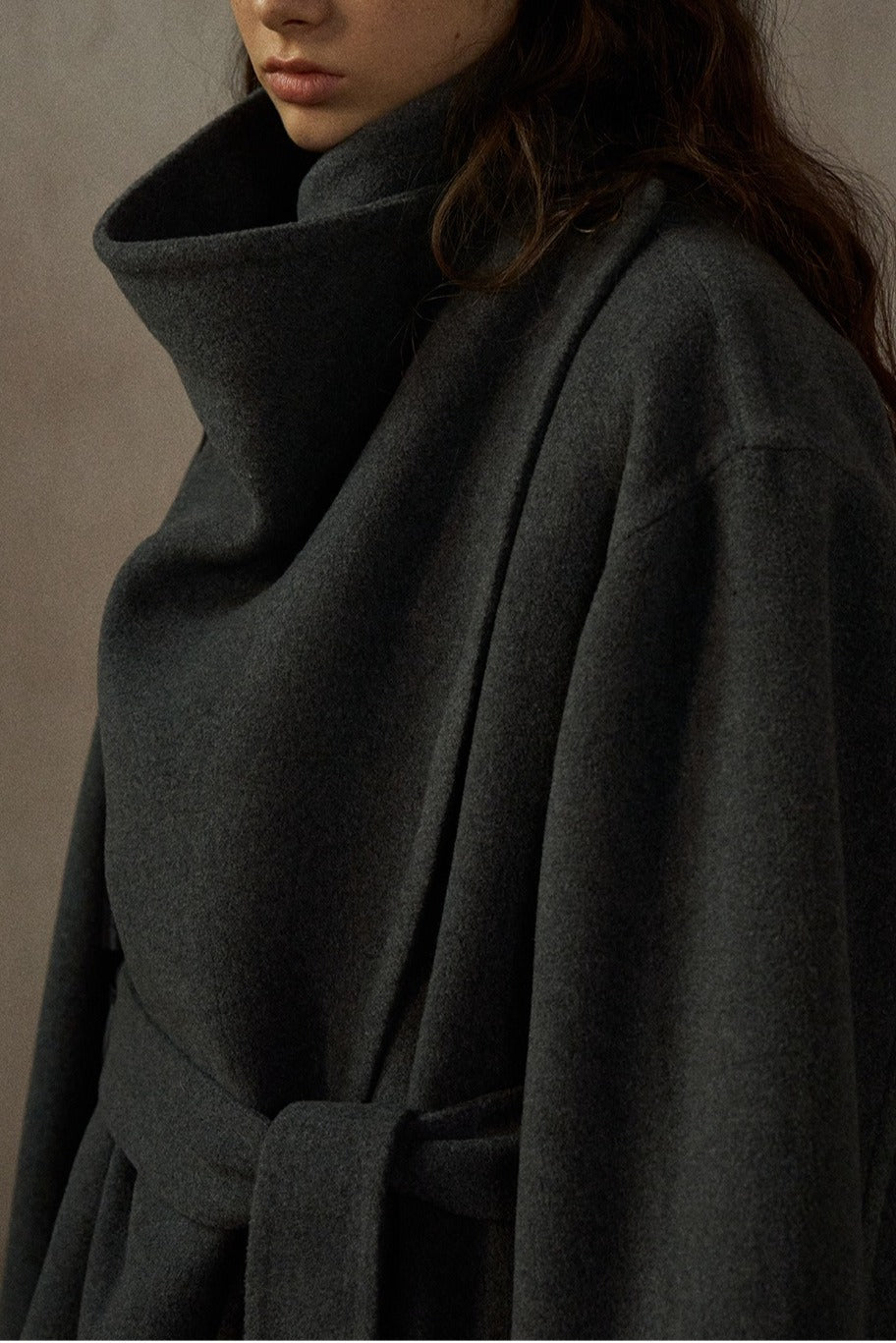 100% wool irregular collar overcoat | 2 color